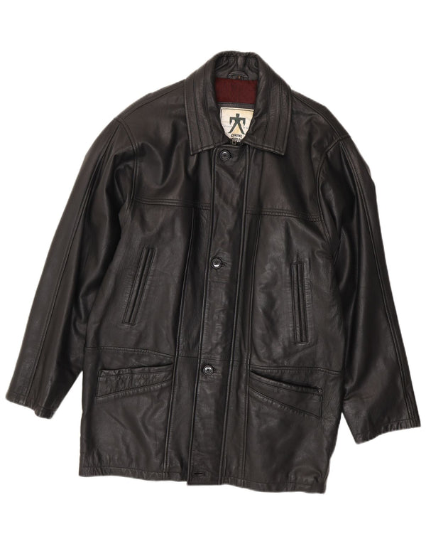 VINTAGE muški kožni kaput mali crni kožni