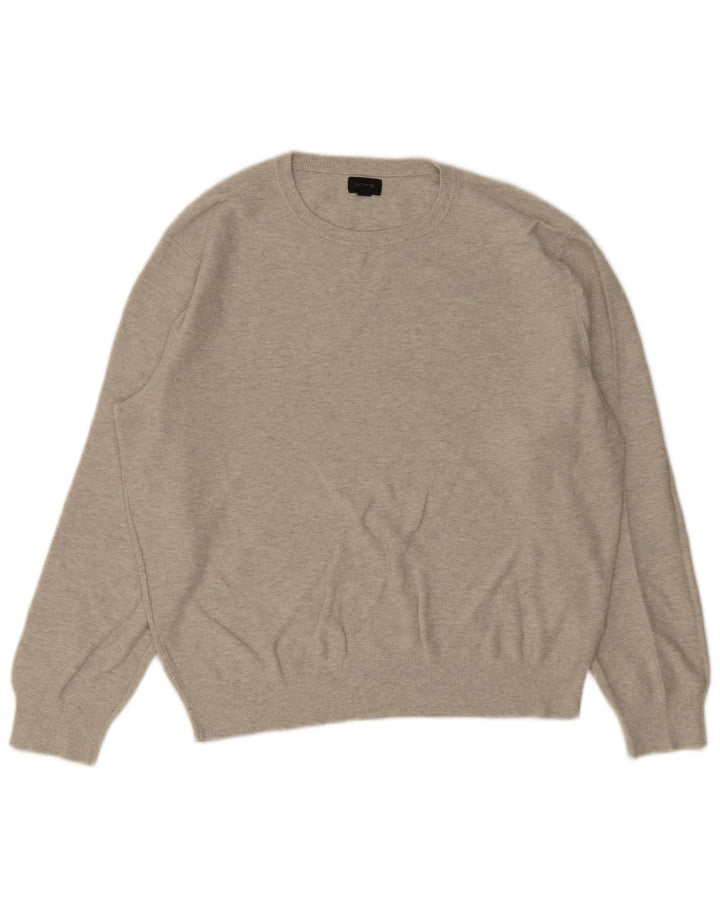 J. Crew Muški džemper s okruglim izrezom Srednje sivi pamuk