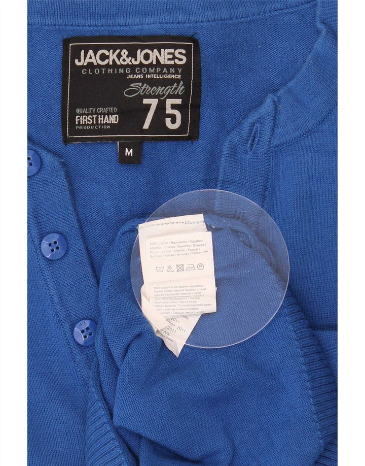 Jack & Jones muški džemper s V-izrezom Srednje plavi pamuk