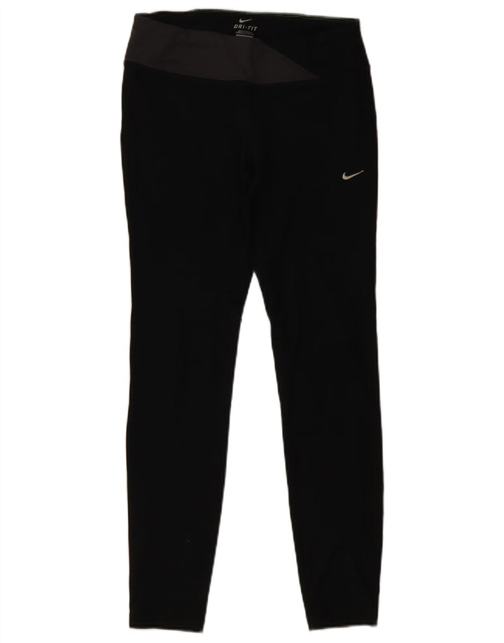 Nike Ženske Dri Fit Leggings UK 12 Medium Black Colourblock Poliester