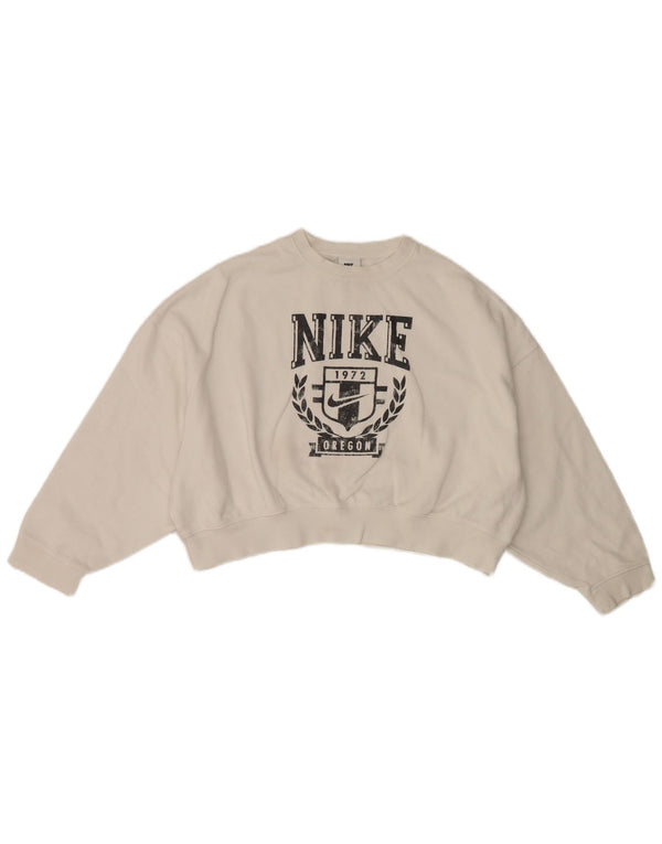 Nike Girls Oregon Crop Oversized Sweatshirt Džemper 12-13 Years Large White