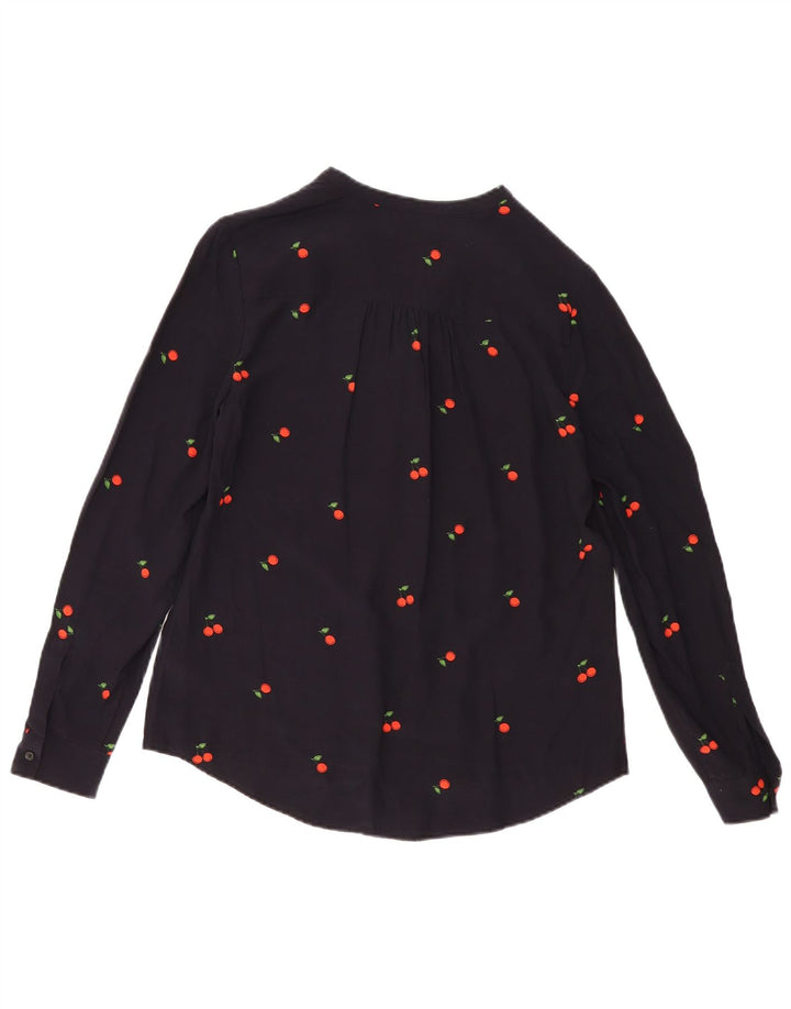 HOBBS Ženska prevelika majica dugih rukava UK 10 Mala crna cvjetna