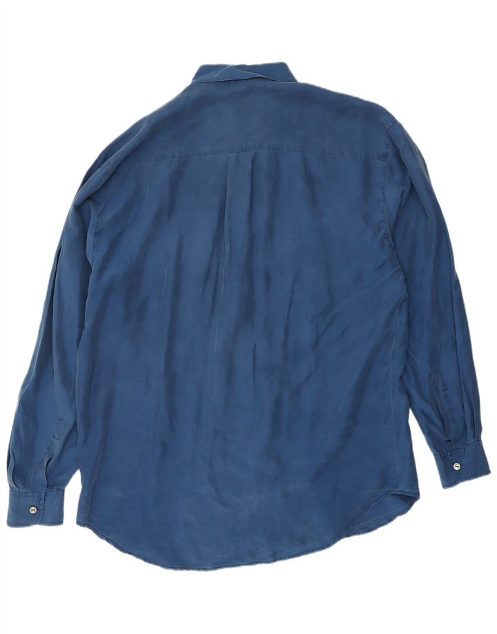 VINTAGE muška košulja srednje plave svile