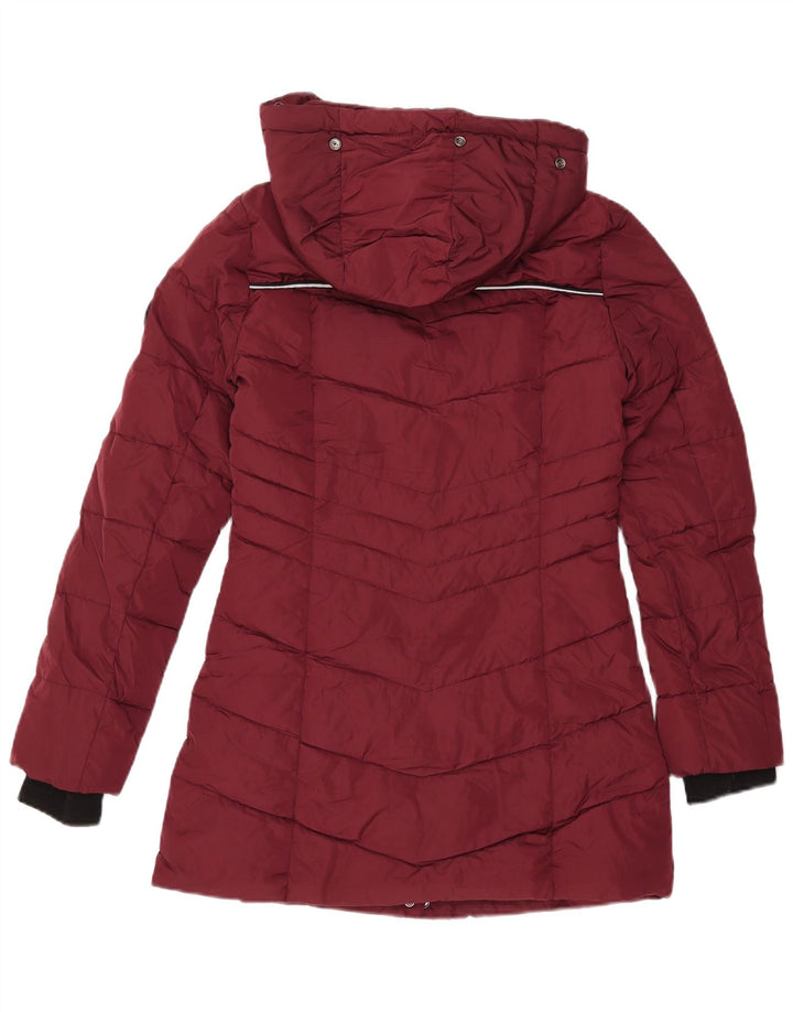 Superdry ženska podstavljena jakna s kapuljačom UK 8 Mali bordo poliester