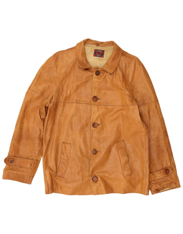 GB.PEDRINI muška kožna jakna IT 48 srednje bež koža