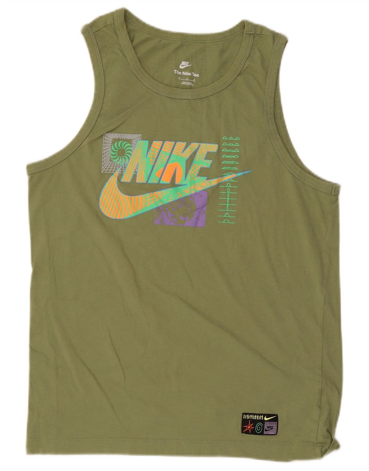 Nike muška majica s grafičkim motivima srednje zelene pamučne boje
