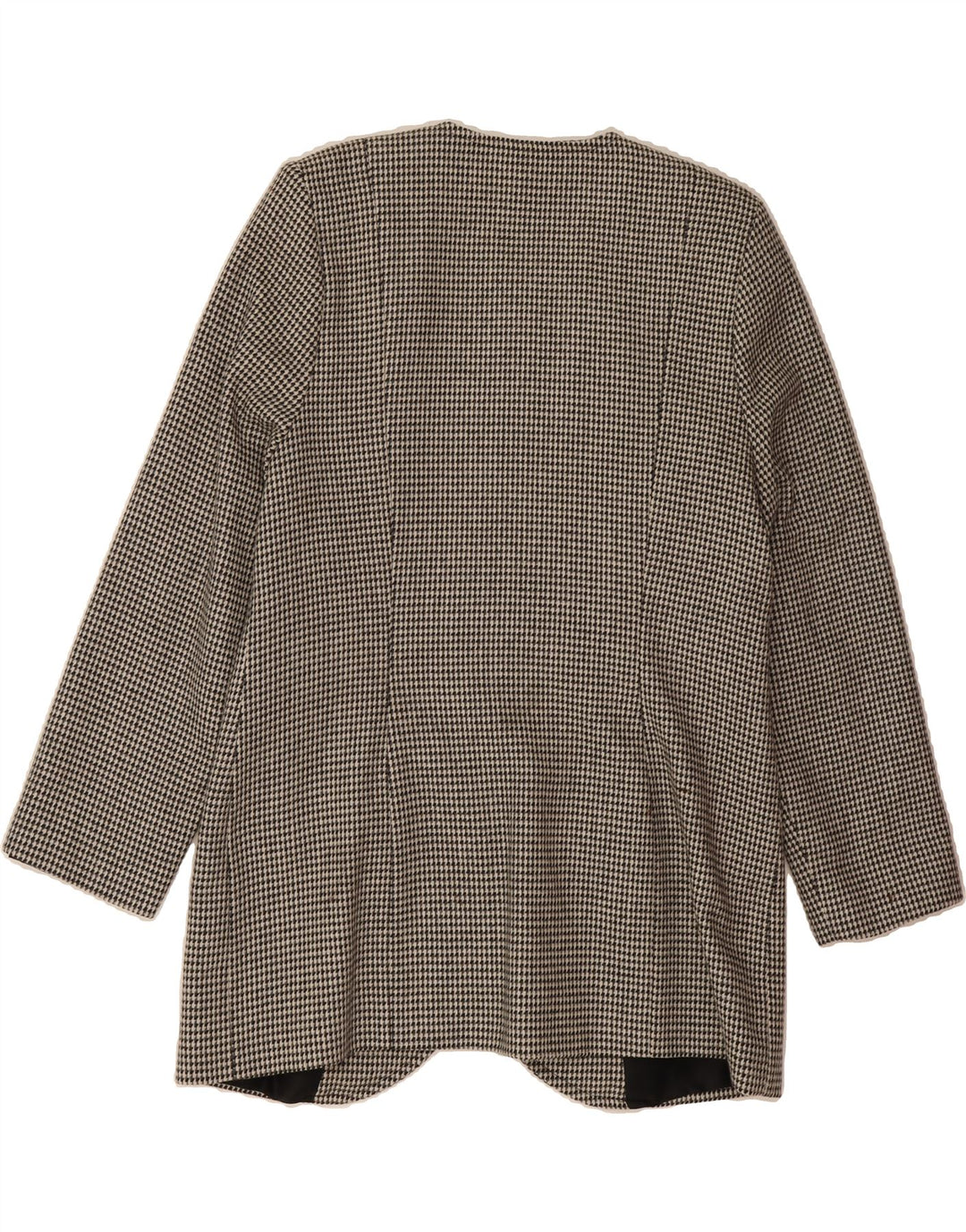 ST. BERNARD Womens Longline Blazer Jacket UK 14 Large Grey Houndstooth Vintage St. Bernard and Second-Hand St. Bernard from Messina Hembry 