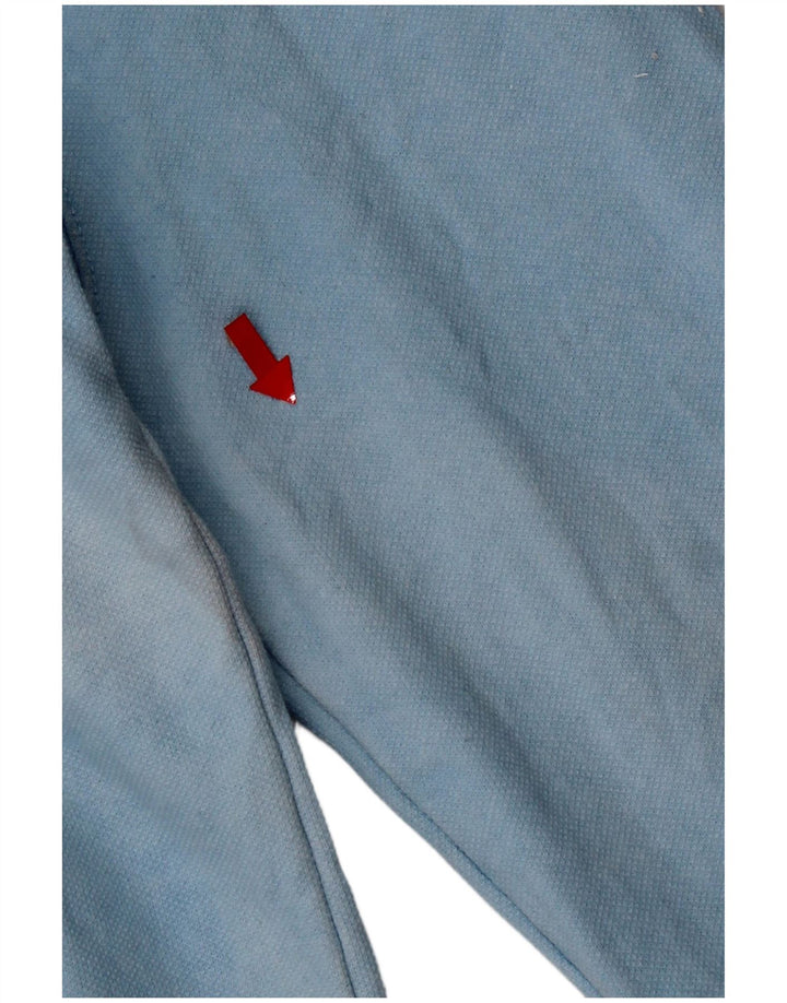 Crew Clothing Muška majica s izrezom s patentnim zatvaračem Srednje plavi pamuk