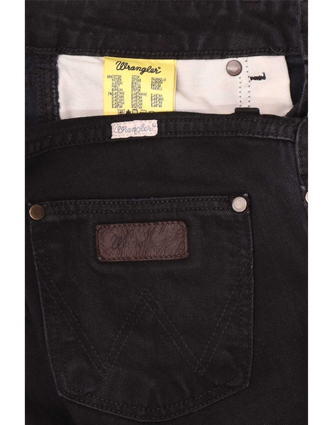 Wrangler ženske ravne traperice Iris W30 L30 crni pamuk