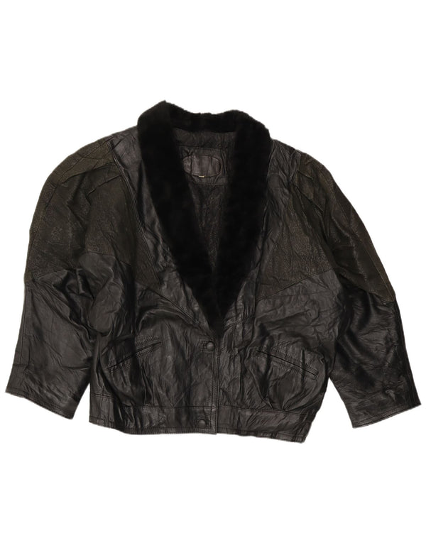 M.G ženska prevelika kožna jakna UK 18 XL crni životinjski print