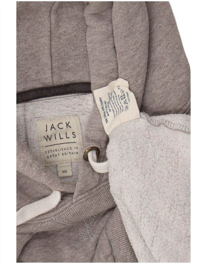 JACK WILLS Ženska majica s kapuljačom s kapuljačom s grafičkim motivima UK 6 XS Sivi pamuk