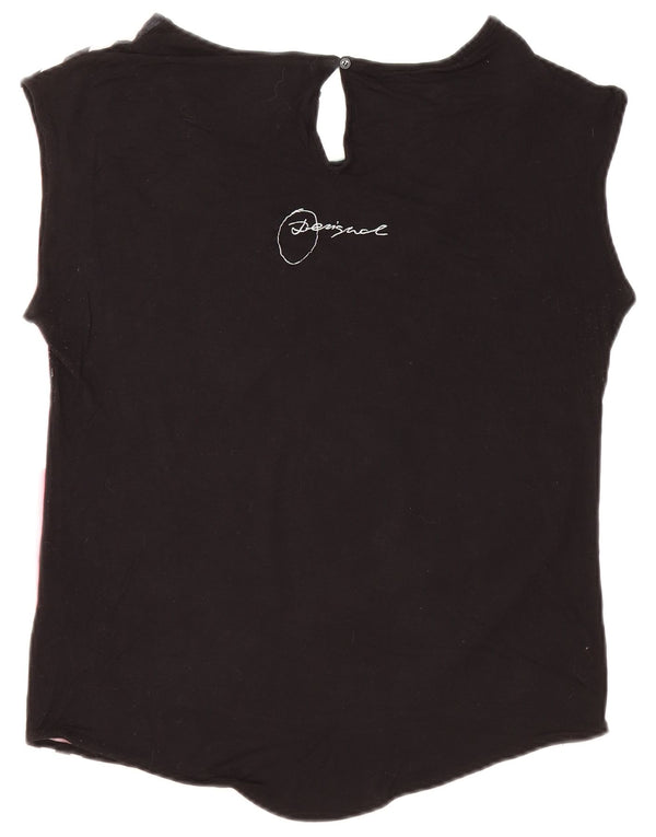 Desigualov gornji dio majice kratkih rukava s motivima velikih dimenzija UK 10 Mala crna viskoza