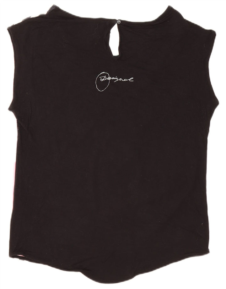 Desigualov gornji dio majice kratkih rukava s motivima velikih dimenzija UK 10 Mala crna viskoza