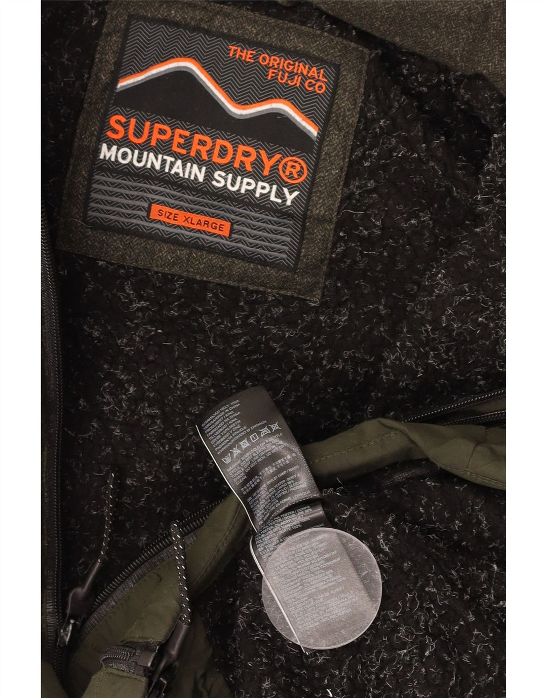 SUPERDRY muška podstavljena jakna s kapuljačom UK 42 XL kaki poliester u boji