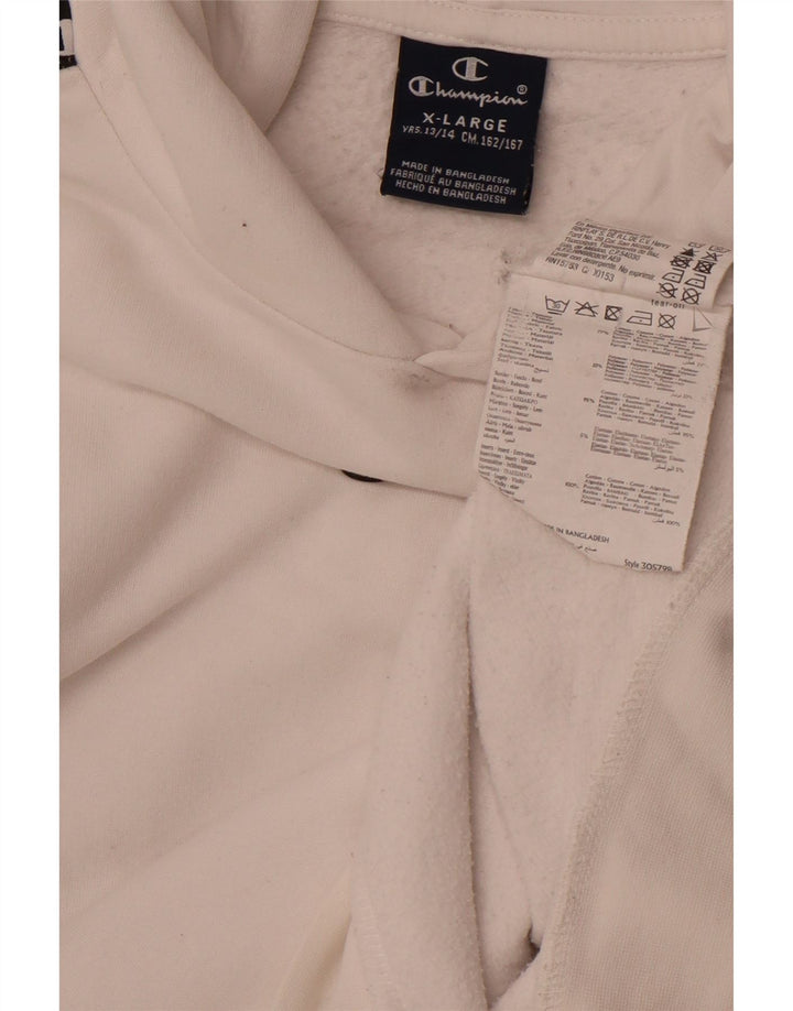 CHAMPION Dječja majica s kapuljačom s kapuljačom 13-14 godina XL Bijela boja