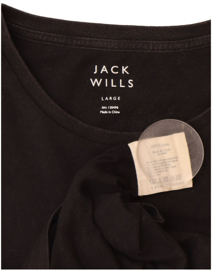 Jack Wills Ženska majica kratkih rukava UK 16 Veliki crni pamuk