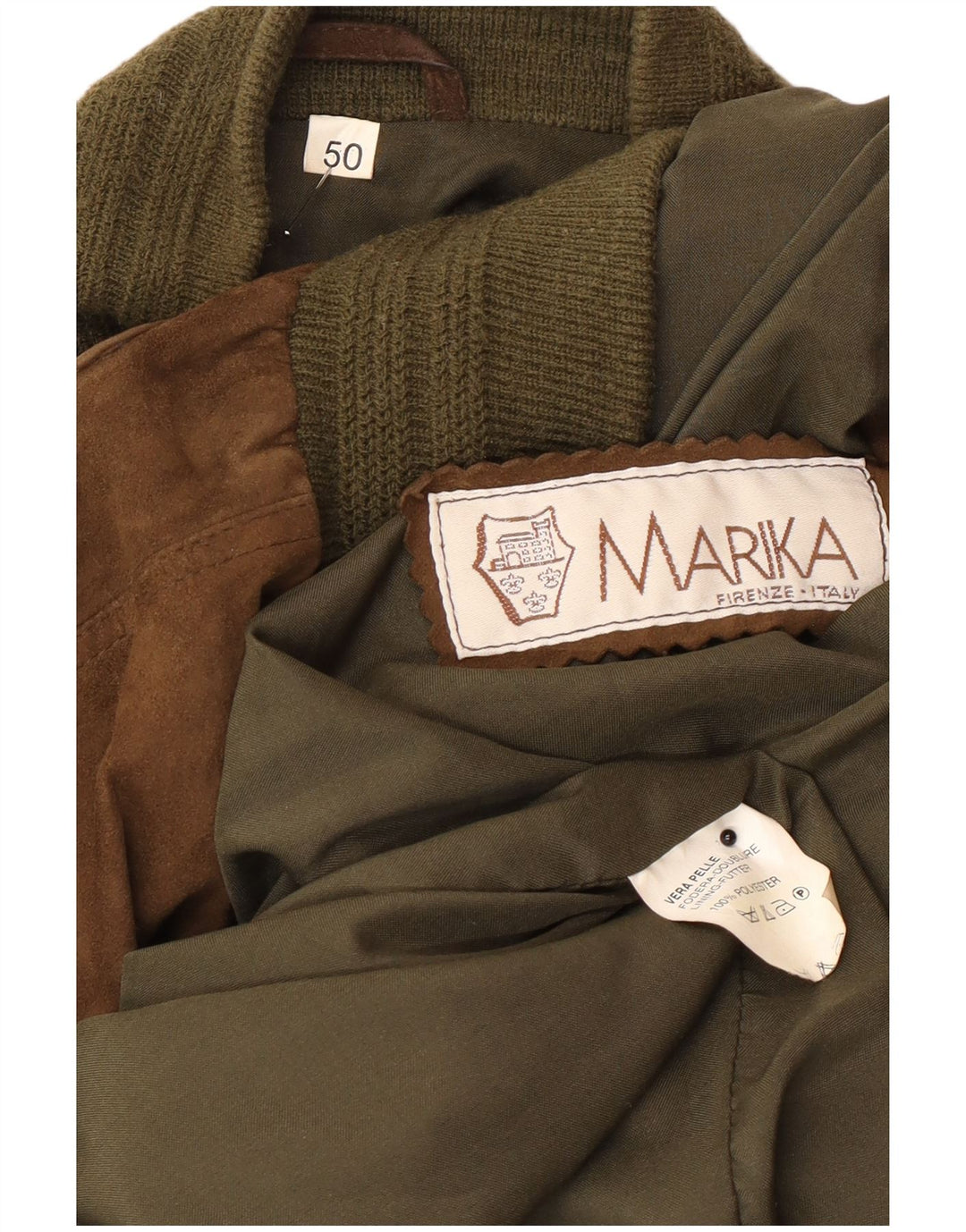 Vintage muška bomber jakna od brušene kože IT 50 velika smeđa koža