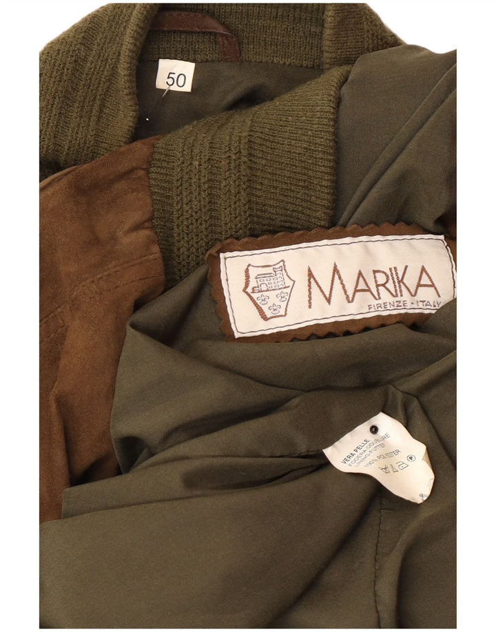 Vintage muška bomber jakna od brušene kože IT 50 velika smeđa koža