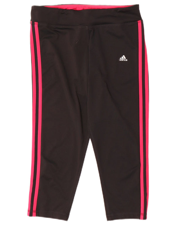 Adidas ženske Climalite Capri tajice UK 12/14 Srednje crni poliester
