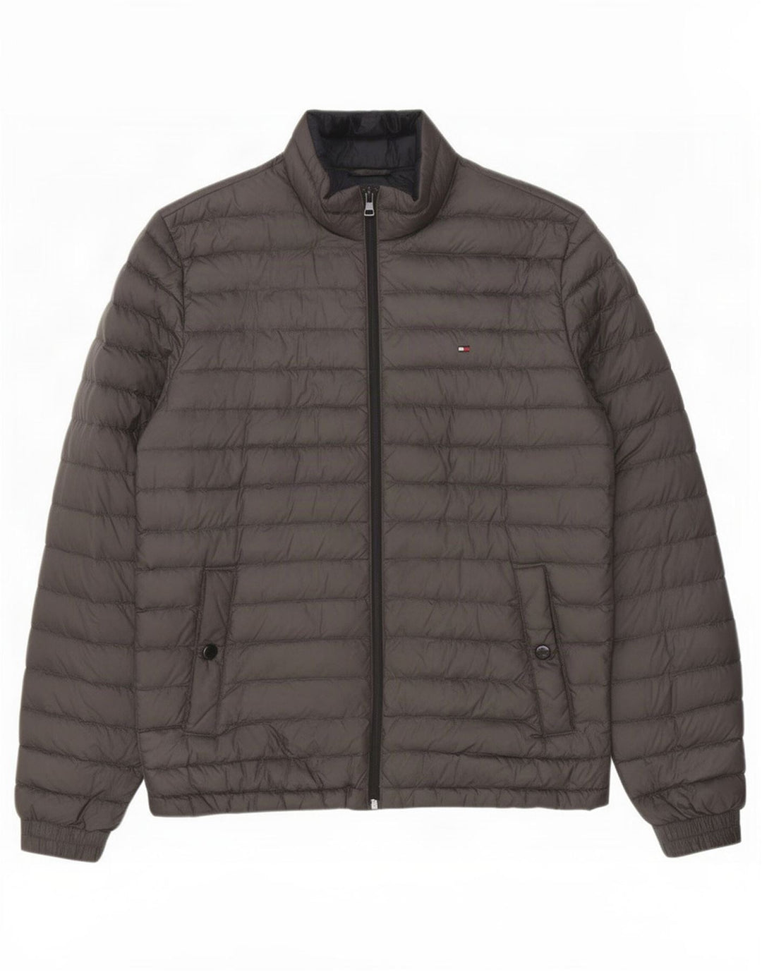 Tommy Hilfiger muška podstavljena jakna UK 38 srednje sivi poliester