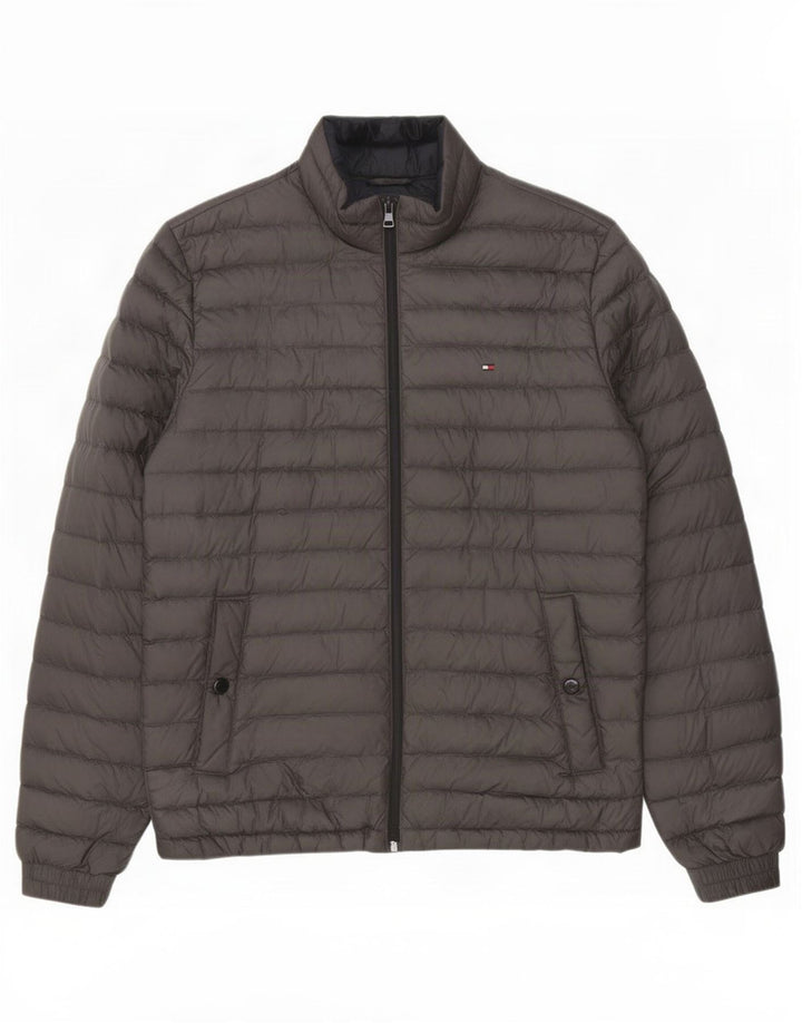 Tommy Hilfiger muška podstavljena jakna UK 38 srednje sivi poliester