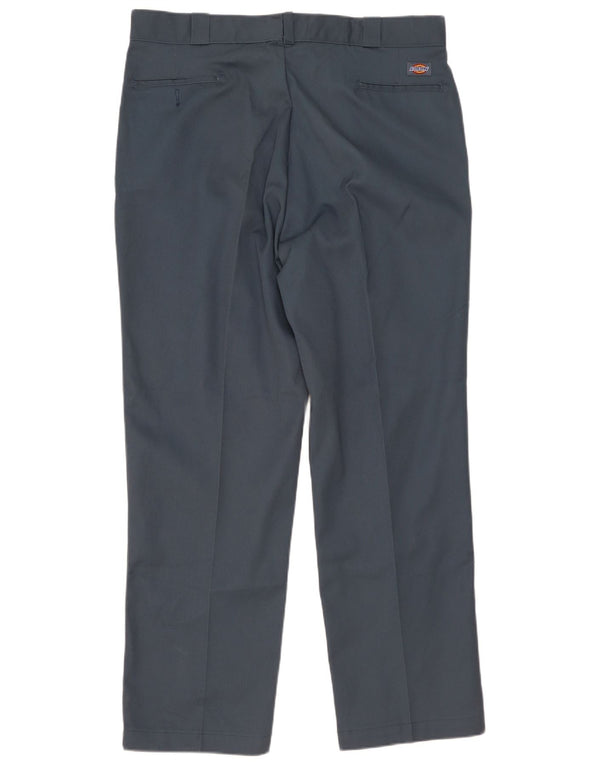 Dickies Mens Straight Chino Trousers W42 L32 Blue Polyester