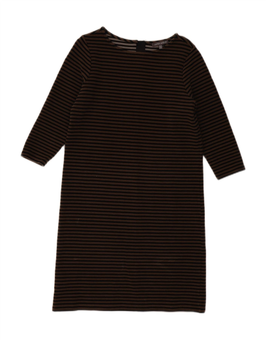 LAURA ASHLEY Ženska duga haljina s 3/4 rukavima UK 12 srednje bež na pruge