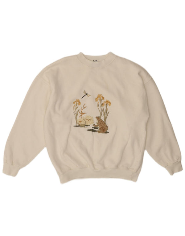 ACORN ženski džemper s okruglim izrezom UK 16 Veliki bijeli akril