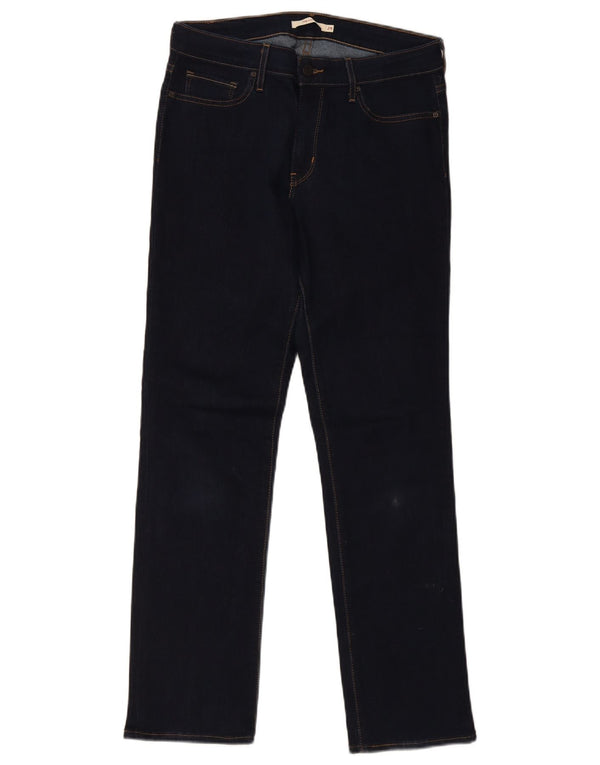Levi's ženske 714 ravne traperice W29 L31 tamnoplavi pamuk