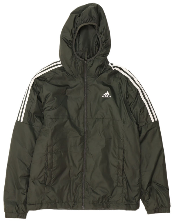 Adidas muška podstavljena jakna s kapuljačom UK 38 srednje zelene boje od poliestera