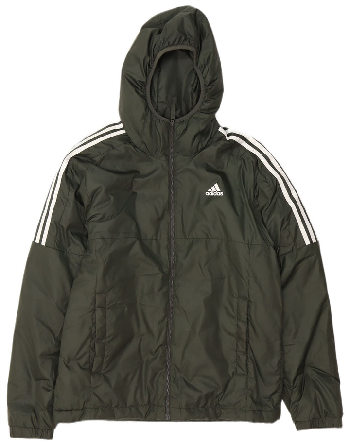 Adidas muška podstavljena jakna s kapuljačom UK 38 srednje zelene boje od poliestera