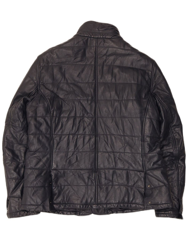 Ženska bomber kožna jakna Desiree UK 18 XL tamnoplava koža