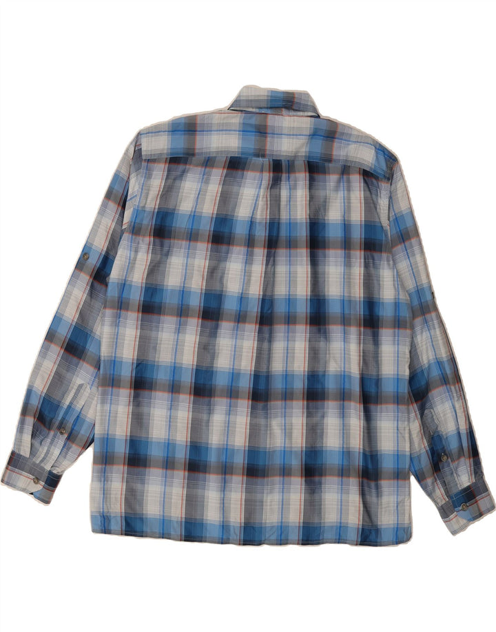 EDDIE BAUER Mens Shirt Large Blue Check Polyester Vintage Eddie Bauer and Second-Hand Eddie Bauer from Messina Hembry 