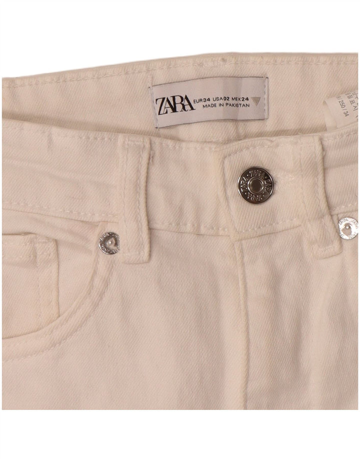 Zara ženske traperice visokog struka s visokim strukom EU 34 2XS W24 L26 sivobijele