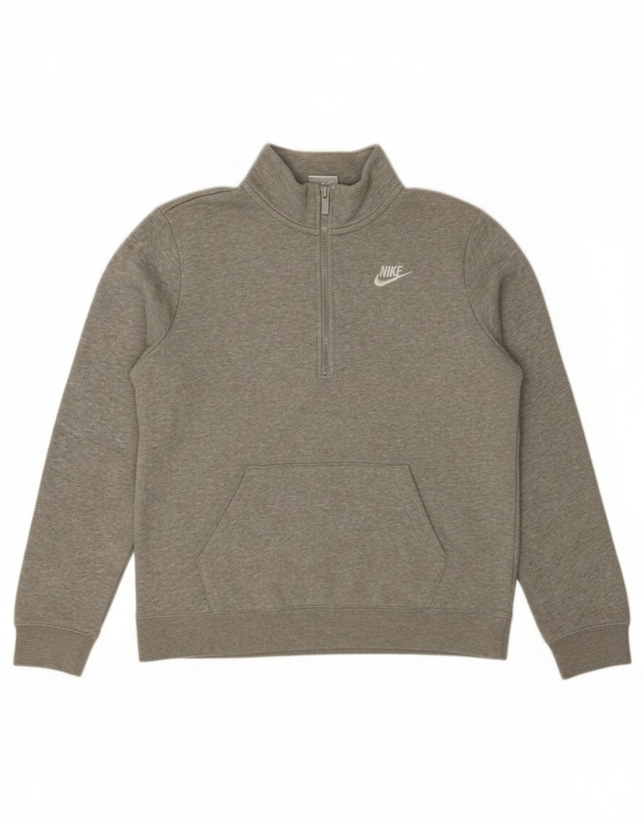 Nike ženska majica s kratkim izrezom s patentnim zatvaračem UK 10 Small Grey Flected