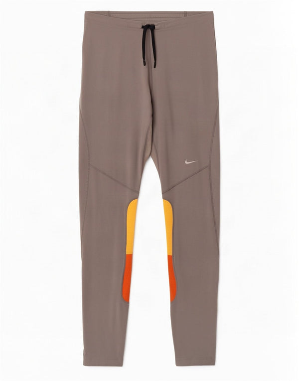 Nike Ženske Dri Fit Leggings UK 39/41 Medium Grey Colourblock Poliester