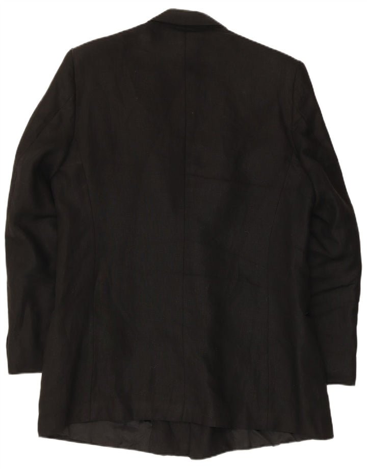 Vintage muška jakna s dvostrukim kopčanjem UK 38 srednje crna lanena