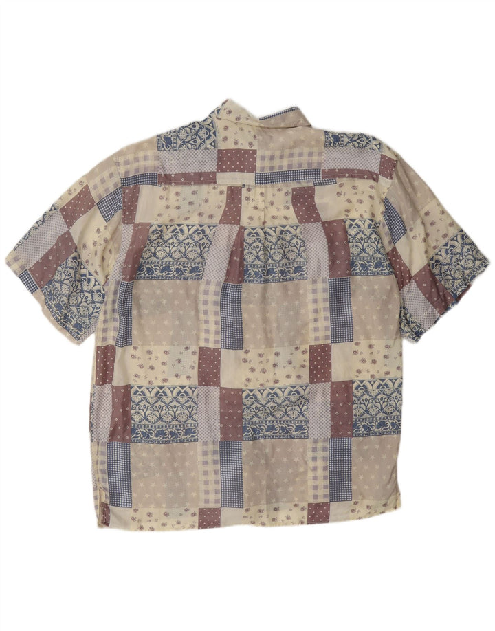 Bogari Muška košulja kratkih rukava XL Višebojna patchwork svila