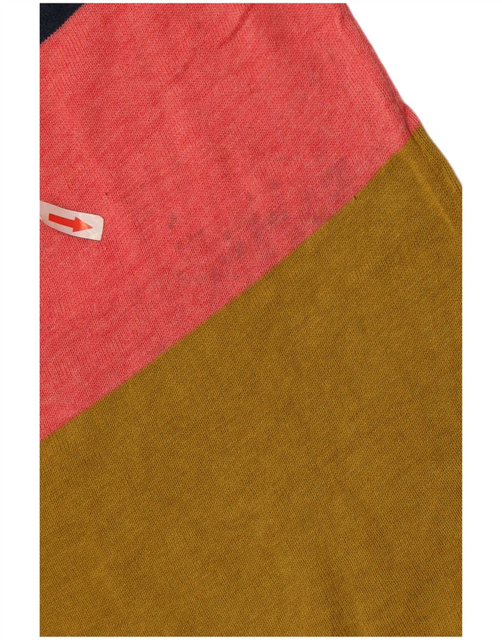 Bijeli ženski kardigan džemper UK 14 velikih raznobojnih blokova boja