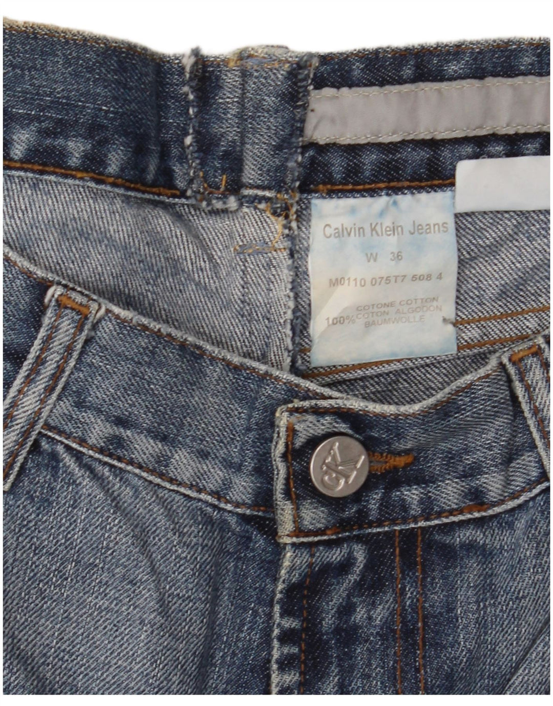 CALVIN KLEIN Muške uske traperice W36 L30 Plavi pamuk