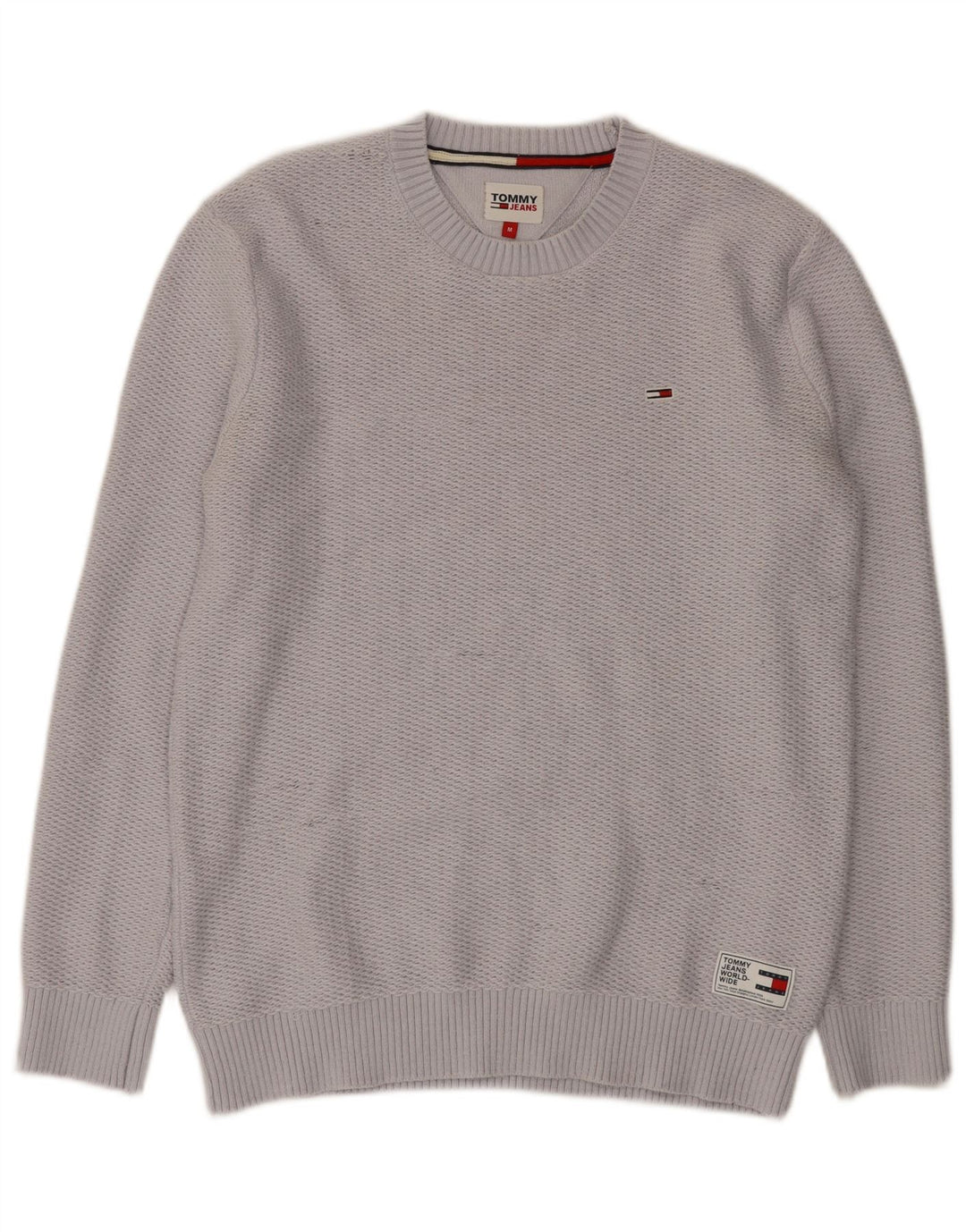 Tommy Hilfiger muški džemper s okruglim izrezom srednje sivi poliester