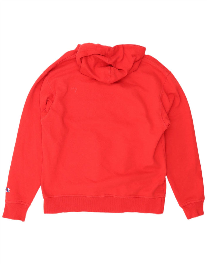 CHAMPION Mens Hoodie Jumper Large Red Cotton