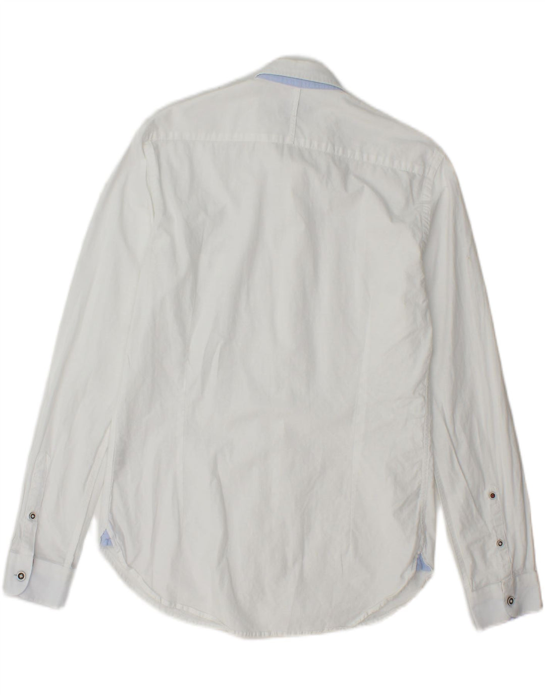 ZARA Mens Slim Fit Shirt Small Blue Cotton Vintage Zara and Second-Hand Zara from Messina Hembry 