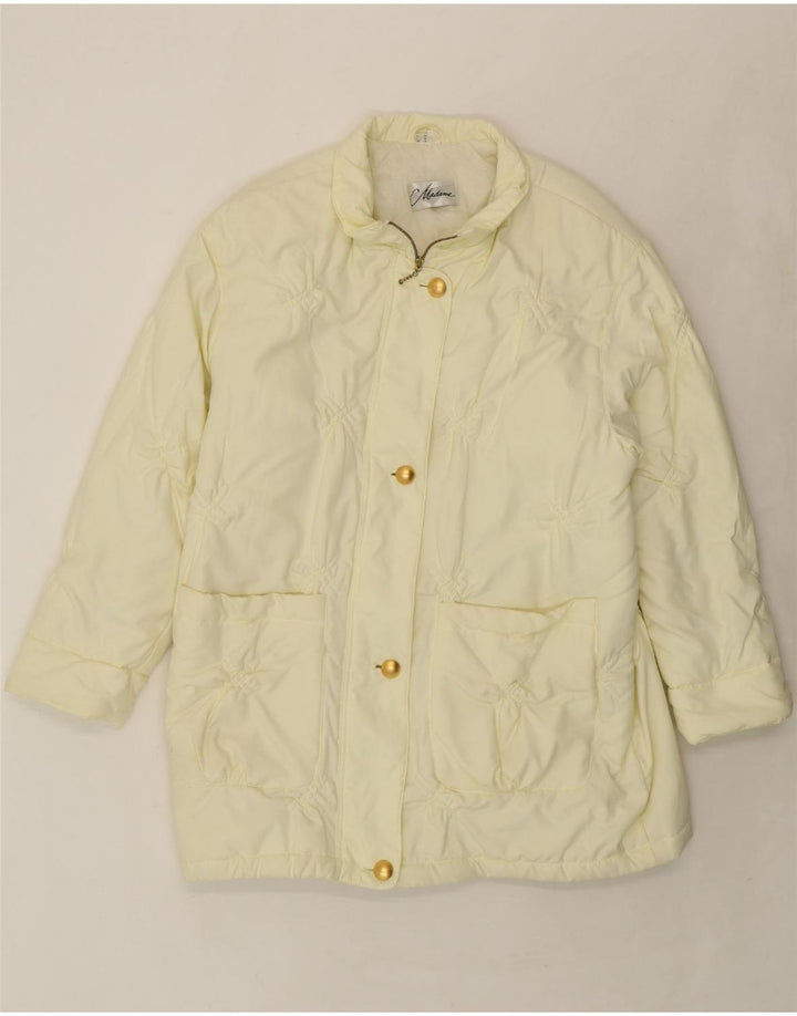 MADAME Womens Oversized Padded Coat UK 14 Large Yellow Polyester Vintage Madame and Second-Hand Madame from Messina Hembry 