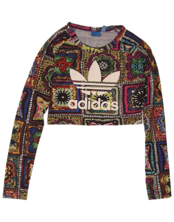 ADIDAS Ženska majica dugih rukava s grafikama UK 8 Mala raznobojna krpa