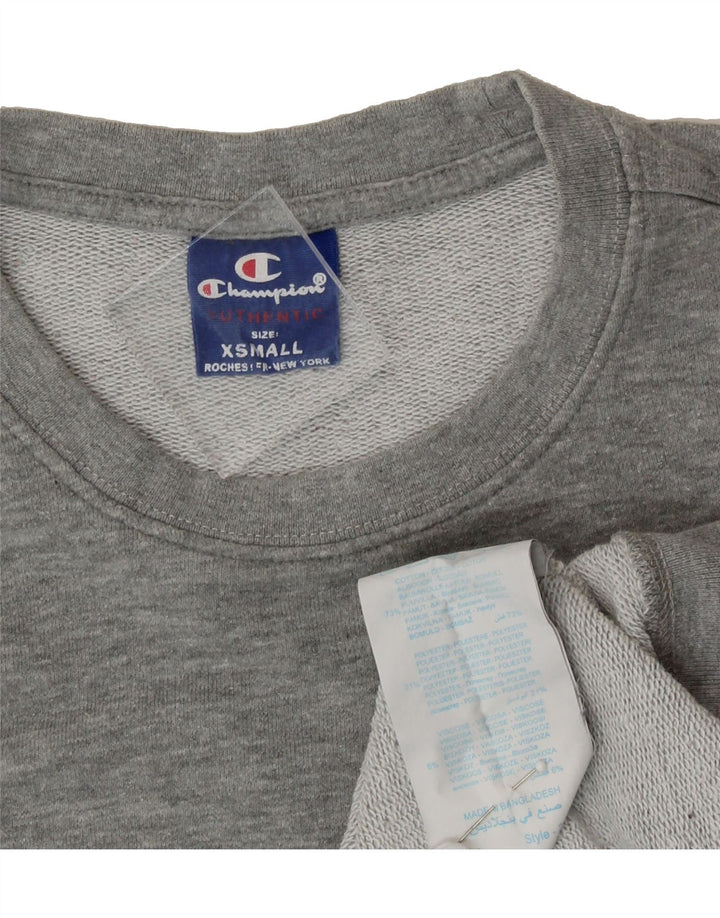 CHAMPION Mens Graphic Sweatshirt Jumper XS Grey Cotton Vintage Champion and Second-Hand Champion from Messina Hembry 