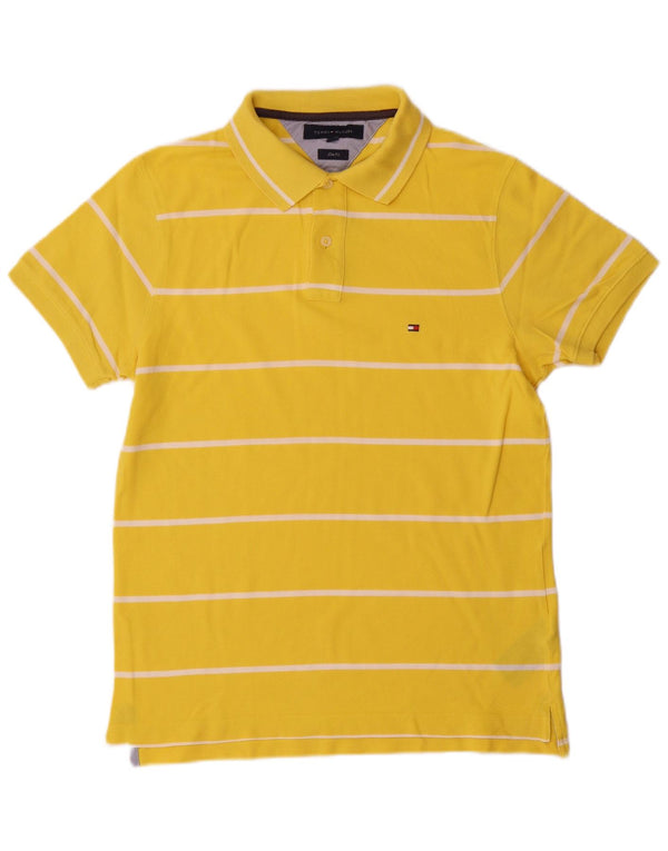 Tommy Hilfiger muška uska polo majica kratkih rukava srednje žute pruge