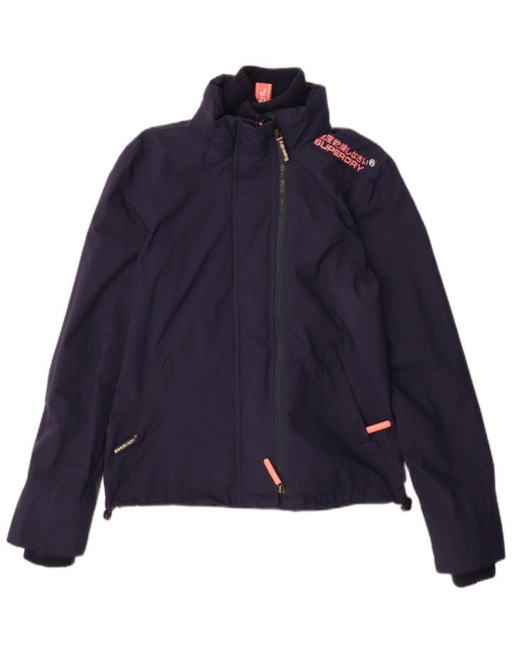Superdry ženska jakna s vjetrovkom UK 10 Mala tamnoplava najlonska