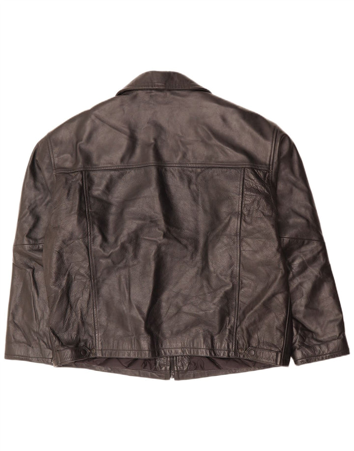 Vintage muška kožna jakna UK 42 XL crna koža