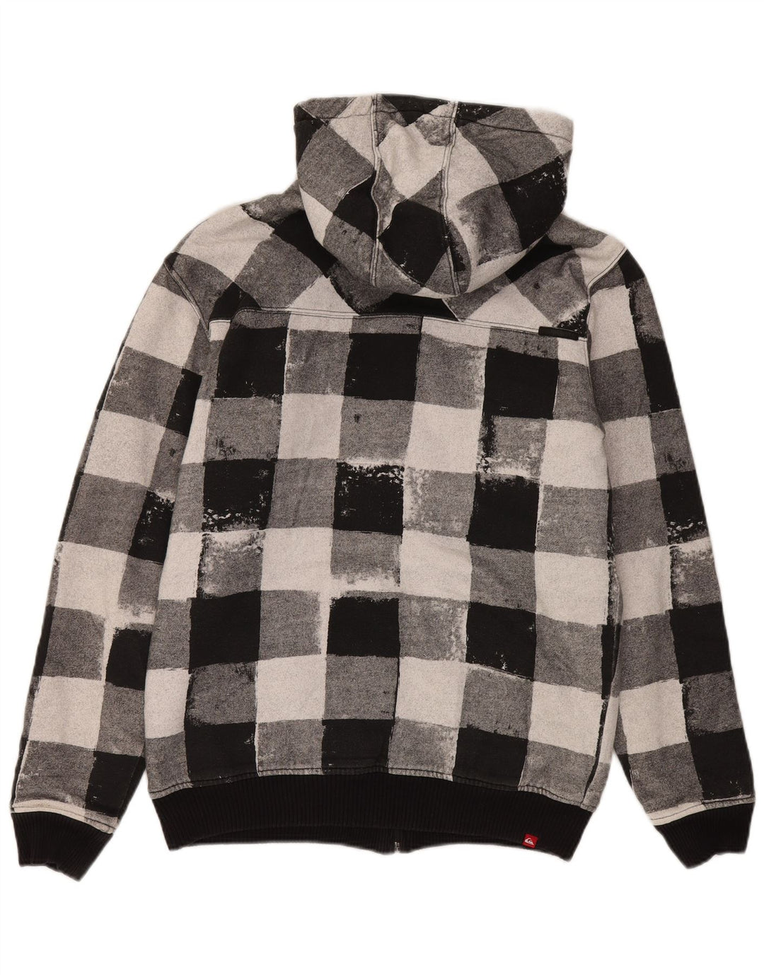 Quiksilver muški pulover s kapuljačom na patentni zatvarač srednje crne boje od gingham pamuka